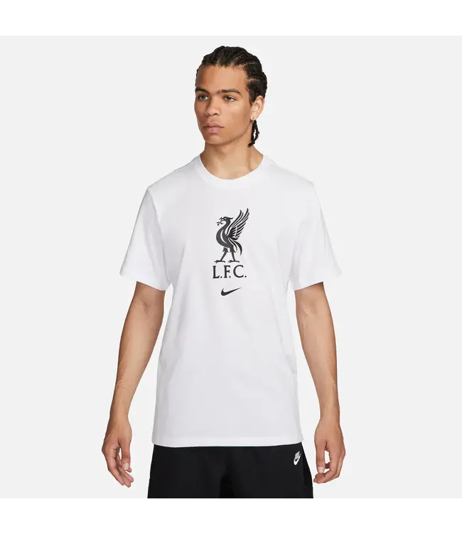 LIVERPOOL FC CREST T-SHIRT 2023/24 - WHITE/BLACK