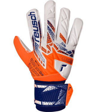 ATTRAKT SOLID REUSCH GOAL KEEPING GLOVES - SHOCKING ORANGE/ENERGIZE BLUE
