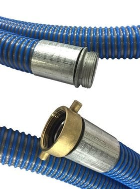 2" x 20ft Suction Hose w/Pin Lug Fittings