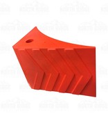 Wheel Chock: 8 in Wd, 8 in Ht, 11 in Dp, Urethane, Grooved