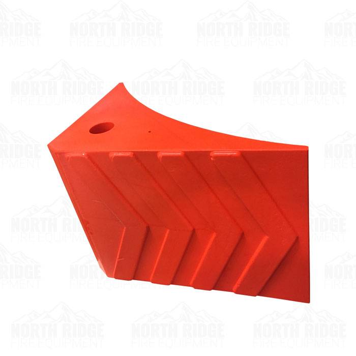 Wheel Chock: 8 in Wd, 8 in Ht, 11 in Dp, Urethane, Grooved