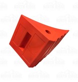 Wheel Chock: 8 in Wd, 8 in Ht, 11 in Dp, Urethane, Grooved