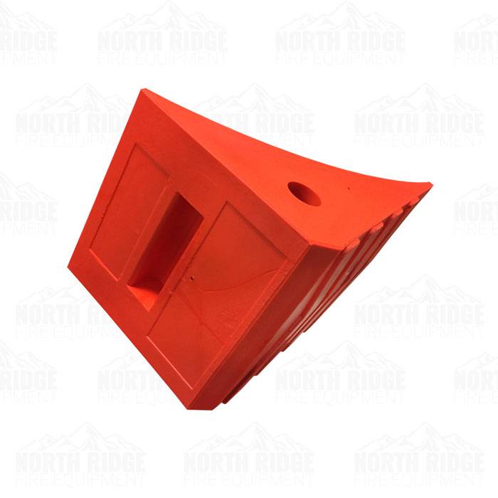 Wheel Chock: 8 in Wd, 8 in Ht, 11 in Dp, Urethane, Grooved