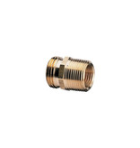 Green Thumb Double Male 3/4" NH x 3/4" NPT x 1/2" NPT Female Threaded Pipe to Hose Connector, Brass
