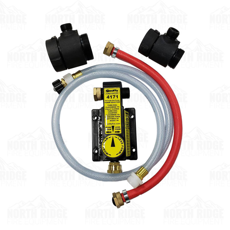 Scotty Firefighter Scotty "Through-the-Pump" Foam Eductor with Pressure & Foam Pickup Hoses and 2 Connecting Tees