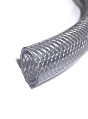 3/4" ID x 1" OD Clear, Braided Vinyl Tubing Hose Per Foot