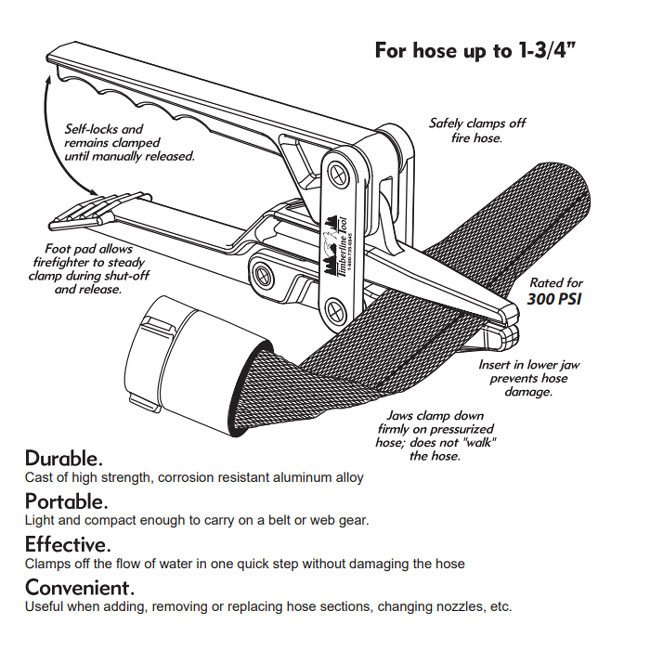 Timberline Tool Single Jacket Fire Hose Clamp