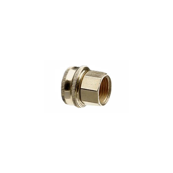 Green Thumb Double Female Swivel 1/2" NPT x 3/4" NH Threaded Pipe to Hose Connector, Brass