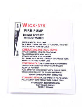 Mercedes Textiles WICK® 375 Operating Instructions Decal Set