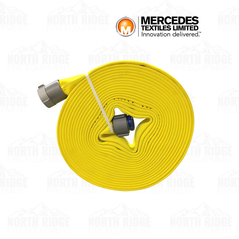 Mercedes Textiles Mercedes MD-800™ 1 3/4" (Coupled 1 1/2" NH) x 50 ft. Yellow Treated Fire Hose