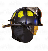 Bullard Bullard ULW6350 Black Light Weight Traditional Fiberglass Structure Helmet W/6" Brass Eagle