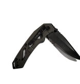 True True EDC Knife - Partially-Serrated Stainless Steel Pocket Knife with Drop Point Blade and Glass Breaker