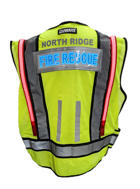 Night Light Safety Products,LLC NLSP FireRescue LED Fiber Optic Lighted 5-Point Vest