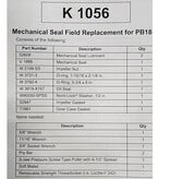 Waterous WATEROUS K 1056  PB18-2015B Seal Replacement Kit