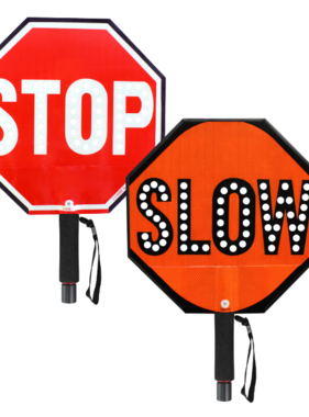 Stop-Lite SL 18SL-STSLS 18" Stop/Slow Led Paddle Sign