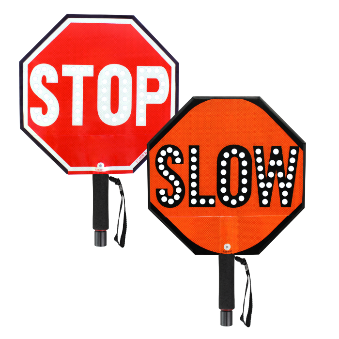 Stop-Lite SL 18SL-STSLS 18" Stop/Slow Led Paddle Sign