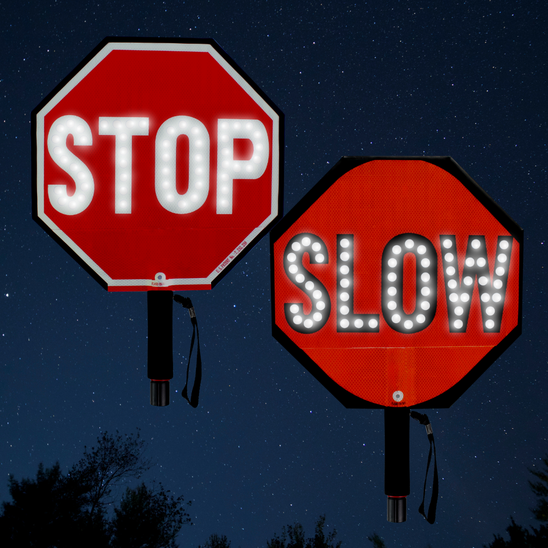 Stop-Lite SL 18SL-STSLS 18" Stop/Slow Led Paddle Sign