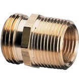 Green Thumb Double Male 3/4" NH x 3/4" NPT x 1/2" NPT Female Threaded Pipe to Hose Connector, Brass