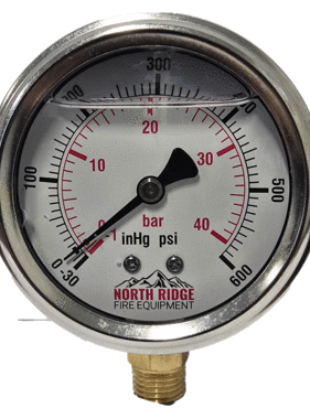 Seasons Gauge Co. NRFE XL52276 2.5" -30-600 PSI 1/4" NPT Bottom Mount Gauge