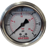Seasons Gauge Co. NRFE XB52178 2.5" 0-300 PSI 1/4" Back Entry Flush Mount Gauge