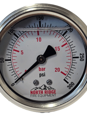 Seasons Gauge Co. NRFE XB52178 2.5" 0-300 PSI 1/4" Back Entry Flush Mount Gauge