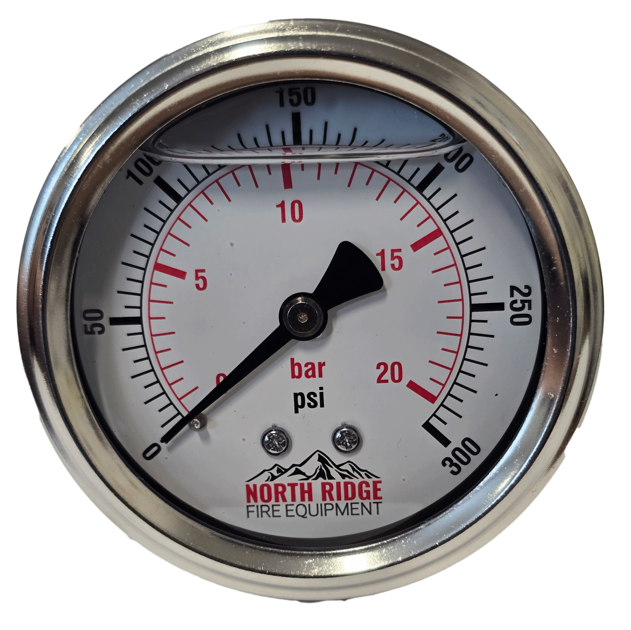 Seasons Gauge Co. NRFE XB52178 2.5" 0-300 PSI 1/4" Back Entry Flush Mount Gauge