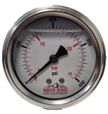 Seasons Gauge Co. NRFE XB52179 2.5" 0-400 PSI 1/4" Back Entry Flush Mount Gauge