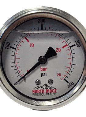 Seasons Gauge Co. NRFE XB52179 2.5" 0-400 PSI 1/4" Back Entry Flush Mount Gauge