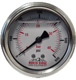 Seasons Gauge Co. NRFE XB52180 2.5" 0-600 PSI 1/4" Back Entry Flush Mount Gauge