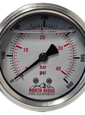 Seasons Gauge Co. NRFE XB52180 2.5" 0-600 PSI 1/4" Back Entry Flush Mount Gauge