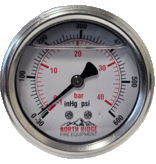 Seasons Gauge Co. NRFE  XB52177 2.5" -30-600 PSI 1/4" Back Entry Flush Mount Gauge