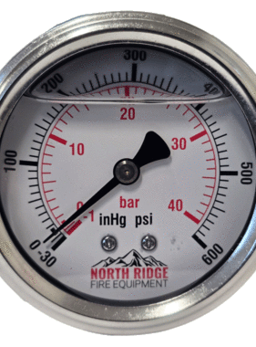 Seasons Gauge Co. NRFE  XB52177 2.5" -30-600 PSI 1/4" Back Entry Flush Mount Gauge