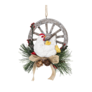 Hen with Chuckwagan Ornament