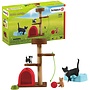 Cats with treehouse