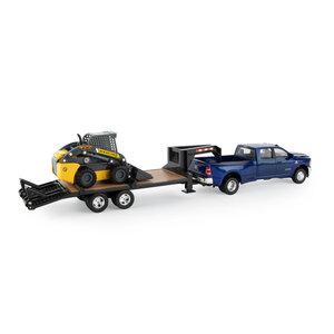 Ram 3500 Pickup With New Holland L230 Skid Steer and Gooseneck Trailer