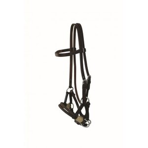 Jim Taylor Leather Browband Double Nylon Rope Side Pull