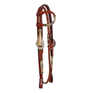 Country Legend One Ear Double Ply Headstall w/ Braided Rawhide and Throat Strap