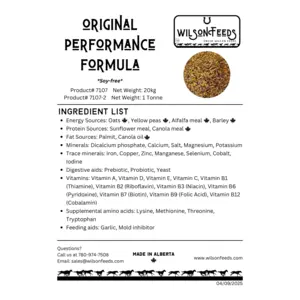 Wilson Feeds Original Performance Formula 20kg