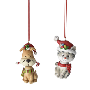 Dog Santa Hat Ornament