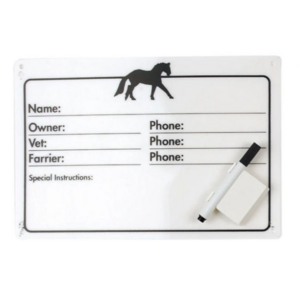 Horse info stall plaque