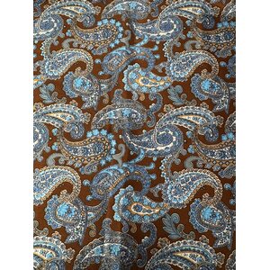 Handmade Wild Rag Brown and blue paisley