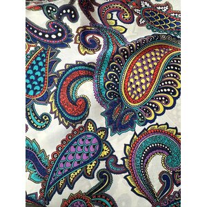 Hnadmade Wild rag White with multicoloured flowers