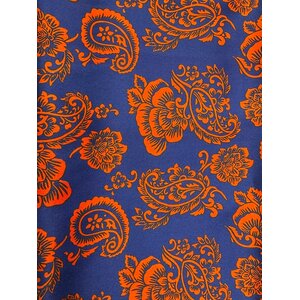 Handmade Wild Rag Blue and Red Paisley/ Rose