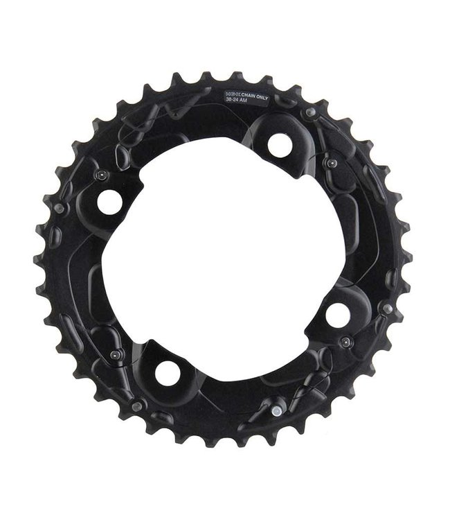 Shimano PLATEAU Y1NA98020, 38D, 10vit., BCD: 104mm, 4 Boulons, SLX FCM675, Plateau Exterieur, Pour 24/38, Aluminium, Noir