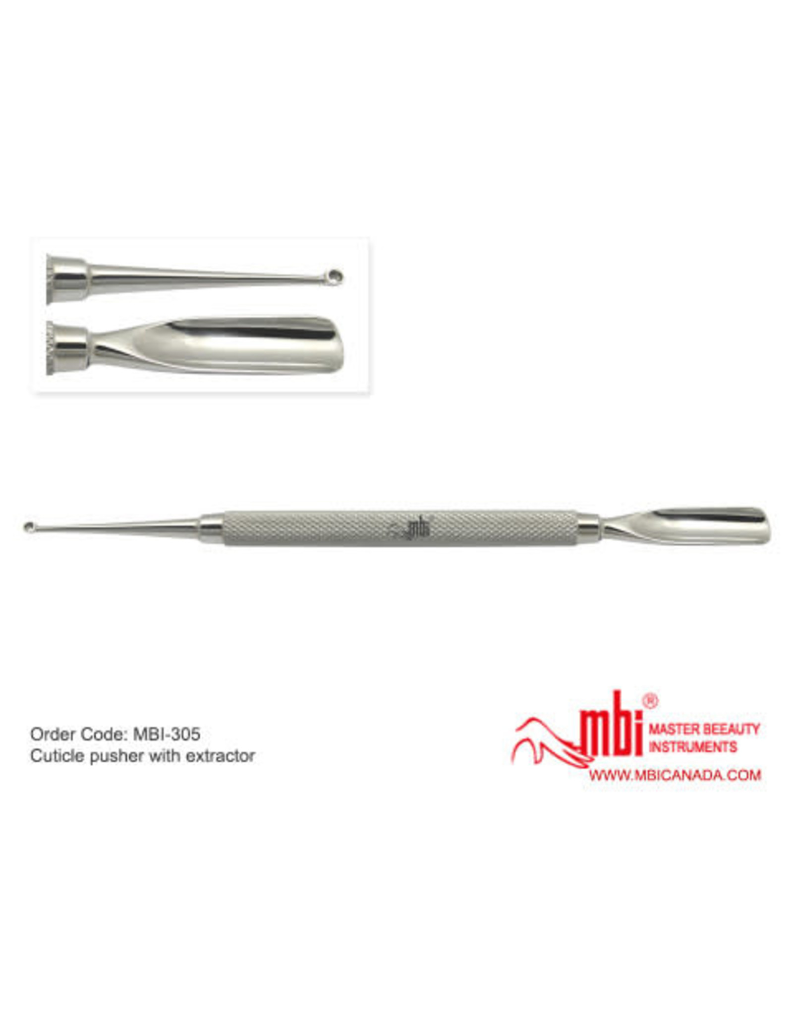 MBI-305 Cuticle Pusher With Extractor