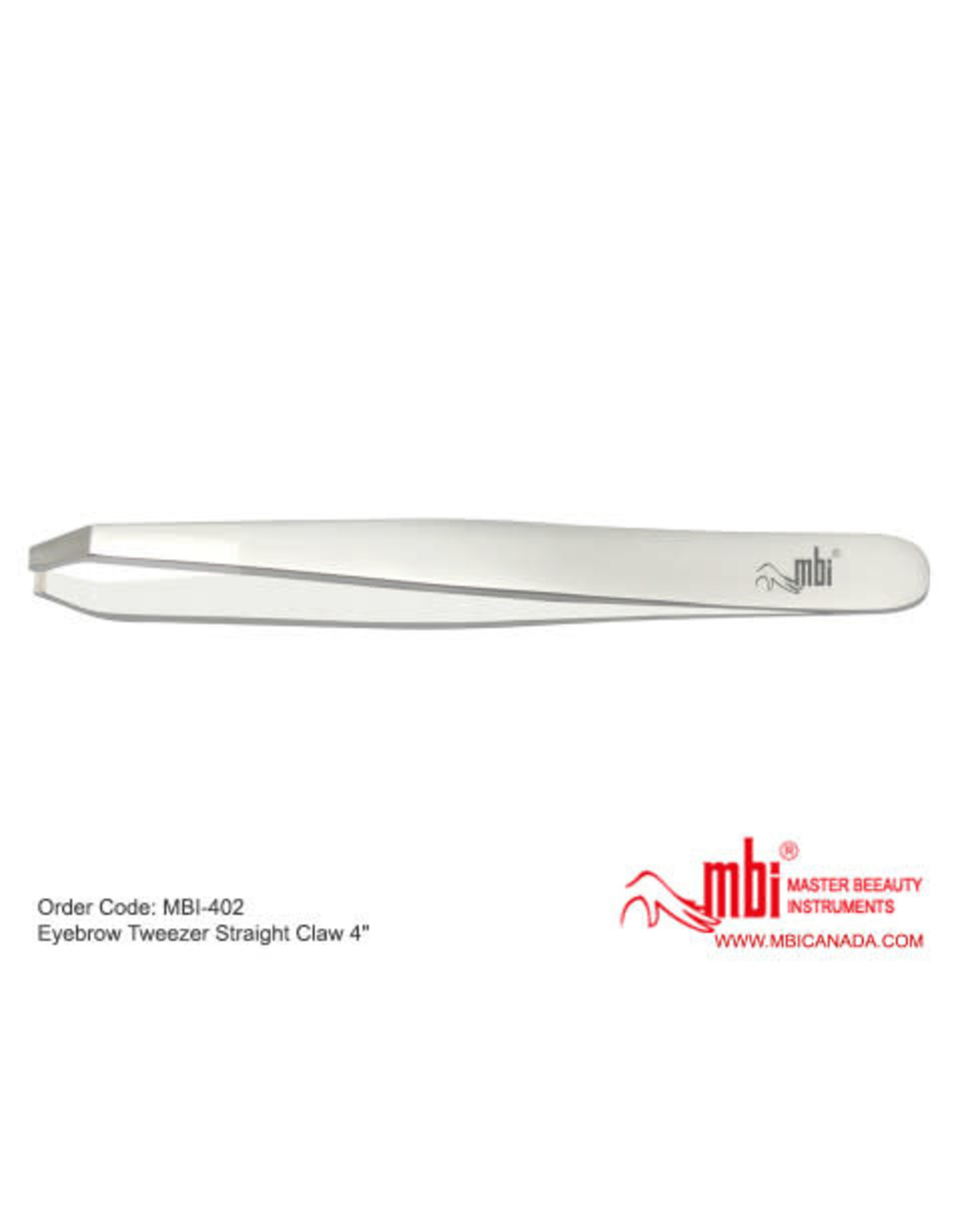 MBI-402 Eyebrow Tweezer Straight Claw Size 4″