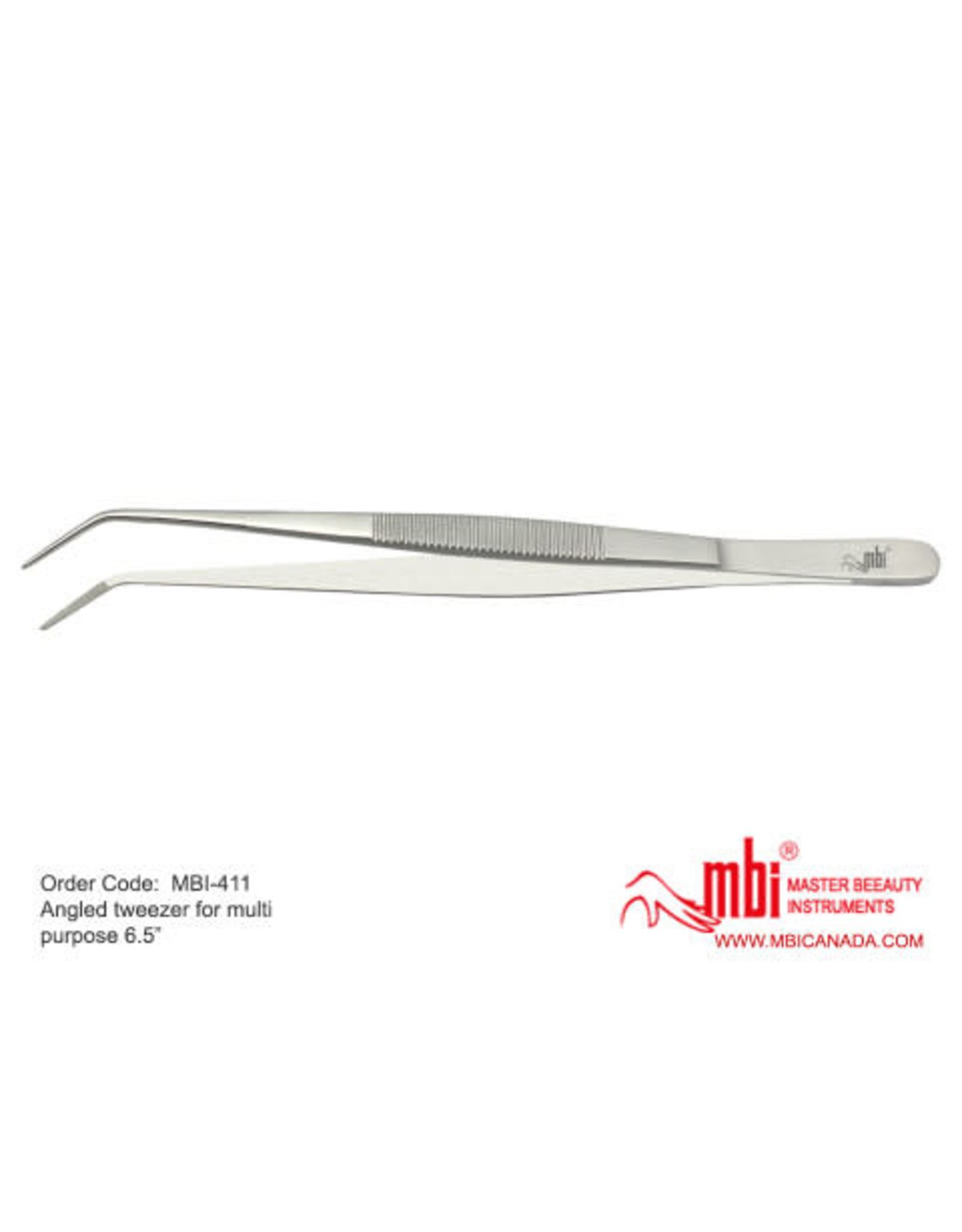 MBI-411 Angled tweezer for multi purpose Size 6.5″
