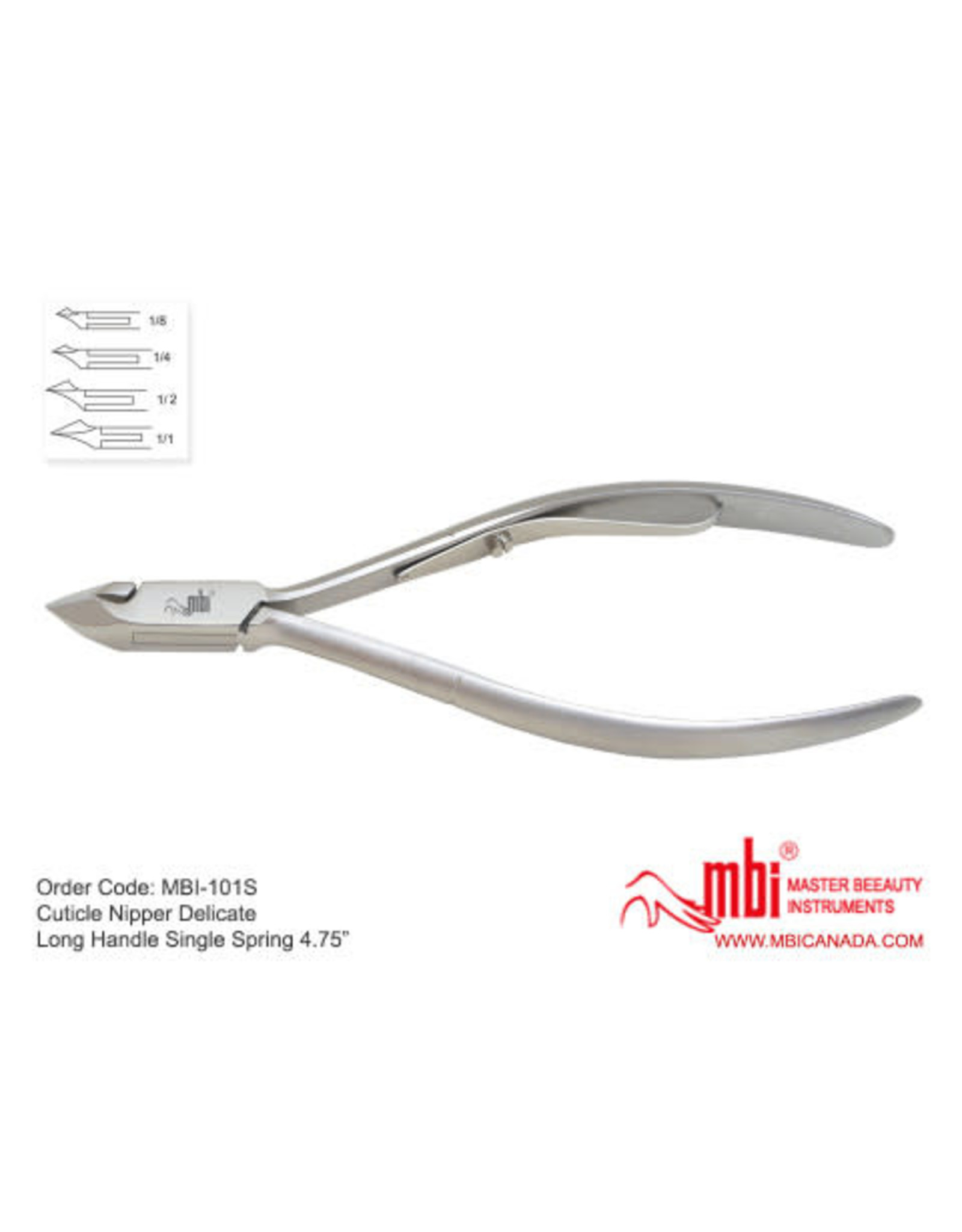 MBI MBI-101S Cuticle Nipper Single Spring Size 4.75″