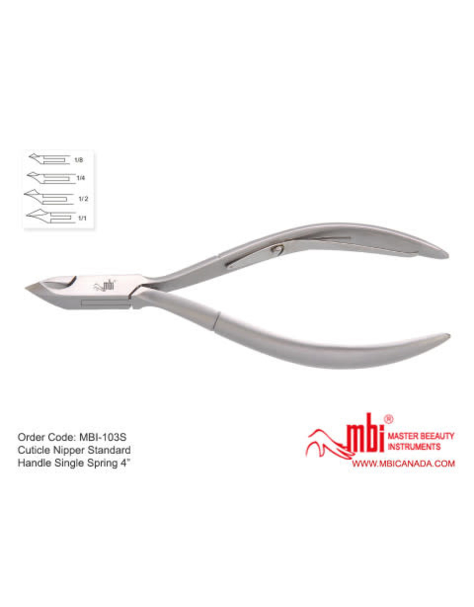 MBI MBI-103S Cuticle Nipper  Single Spring Size 4″
