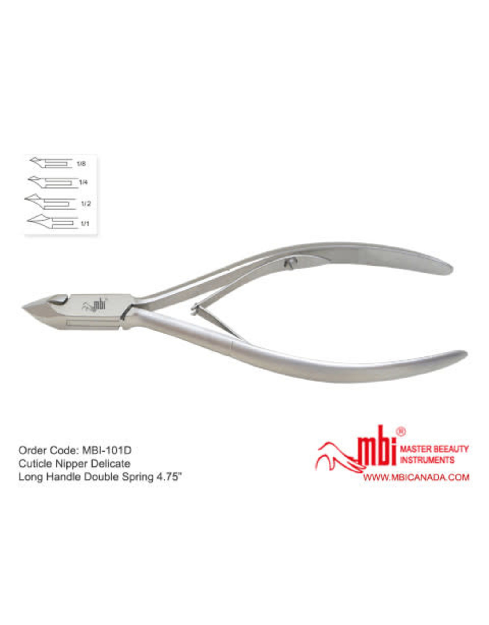 MBI MBI-101D Cuticle Nipper  Double Spring 4.75″